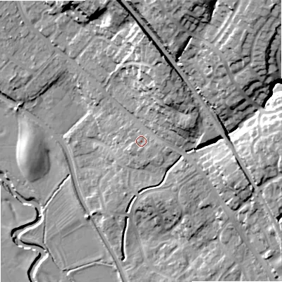 Shaded relief map of the ground around ST158QB, computed from Environment Agency LiDAR. The ground here sits at about 89 m above sea level and falls 29 m across the surrounding 800 m. Surface water reaching this point runs off ground lying to the east-south-east, 1.4 m higher.