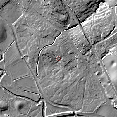 Shaded relief map of the ground around ST158XZ, computed from Environment Agency LiDAR. The ground here sits at about 87 m above sea level and falls 27 m across the surrounding 800 m. Surface water reaching this point runs off ground lying to the north-north-east, 6.1 m higher.