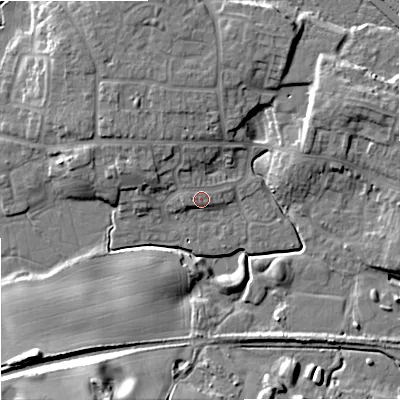 Shaded relief map of the ground around ST161FQ, computed from Environment Agency LiDAR. The ground here sits at about 78 m above sea level and falls 17 m across the surrounding 800 m. Surface water reaching this point runs off ground lying to the west-north-west, 0.8 m higher.