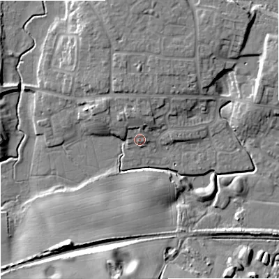 Shaded relief map of the ground around ST161FS, computed from Environment Agency LiDAR. The ground here sits at about 78 m above sea level and falls 17 m across the surrounding 800 m. Surface water reaching this point runs off ground lying to the north-north-west, 4.1 m higher.
