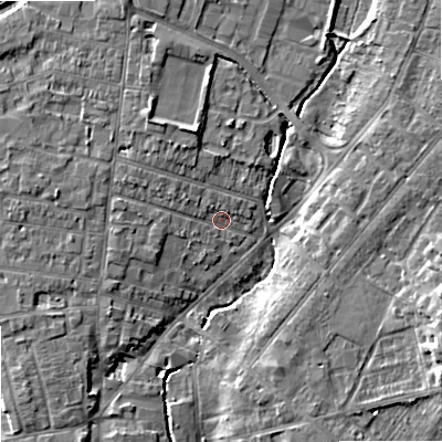 Shaded relief map of the ground around ST163HB, computed from Environment Agency LiDAR. The ground here sits at about 78 m above sea level and falls 8 m across the surrounding 800 m. Surface water reaching this point runs off ground lying to the north-west, 4.1 m higher.