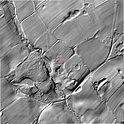 Shaded relief map of the ground around ST189PP, computed from Environment Agency LiDAR. The ground here sits at about 89 m above sea level and falls 24 m across the surrounding 800 m. Surface water reaching this point runs off ground lying to the north-east, 10.7 m higher.
