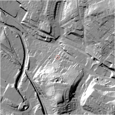 Shaded relief map of the ground around ST71AE, computed from Environment Agency LiDAR. The ground here sits at about 139 m above sea level and falls 61 m across the surrounding 800 m. Surface water reaching this point runs off ground lying to the south-east, 41.0 m higher.