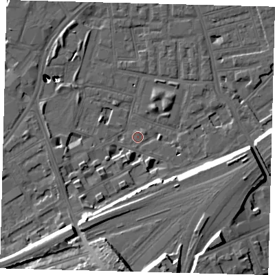 Shaded relief map of the ground around SW112EJ, computed from Environment Agency LiDAR. The ground here sits at about 3 m above sea level and falls 54 m across the surrounding 800 m. Surface water reaching this point runs off ground lying to the south-south-east, 15.7 m higher.