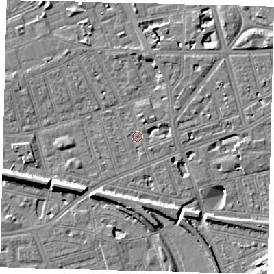 Shaded relief map of the ground around SW113EG, computed from Environment Agency LiDAR. The ground here sits at about 3 m above sea level and falls 11 m across the surrounding 800 m. Surface water reaching this point runs off ground lying to the north-east, 2.7 m higher.