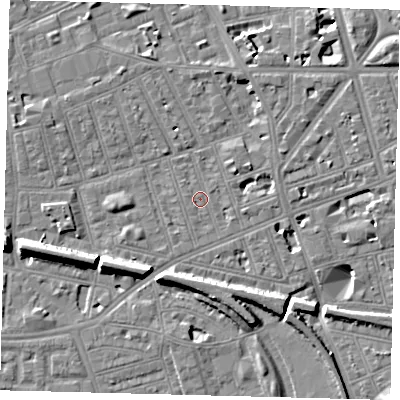 Shaded relief map of the ground around SW113EN, computed from Environment Agency LiDAR. The ground here sits at about 3 m above sea level and falls 11 m across the surrounding 800 m. Surface water reaching this point runs off ground lying to the east-north-east, 2.4 m higher.