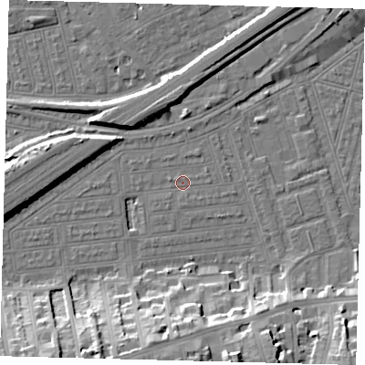 Shaded relief map of the ground around SW115UJ, computed from Environment Agency LiDAR. The ground here sits at about 3 m above sea level and falls 18 m across the surrounding 800 m. Surface water reaching this point runs off ground lying to the west-north-west, 0.7 m higher.