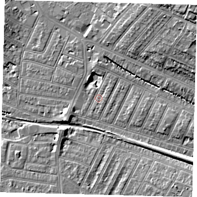 Shaded relief map of the ground around SW179JJ, computed from Environment Agency LiDAR. The ground here sits at about 18 m above sea level and falls 22 m across the surrounding 800 m. Surface water reaching this point runs off ground lying to the south-east, 4.1 m higher.