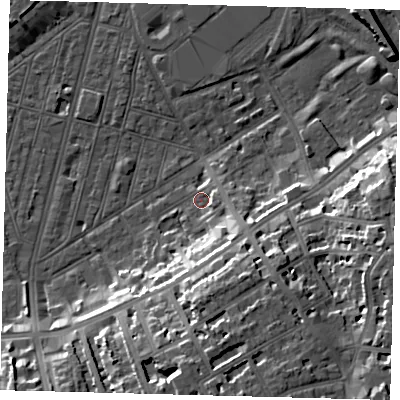 Shaded relief map of the ground around SW83BN, computed from Environment Agency LiDAR. The ground here sits at about 3 m above sea level and falls 18 m across the surrounding 800 m. Surface water reaching this point runs off ground lying to the south-east, 11.9 m higher.