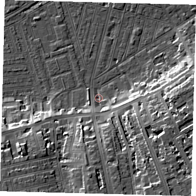 Shaded relief map of the ground around SW83RX, computed from Environment Agency LiDAR. The ground here sits at about 2 m above sea level and falls 20 m across the surrounding 800 m. Surface water reaching this point runs off ground lying to the south-south-east, 19.0 m higher.