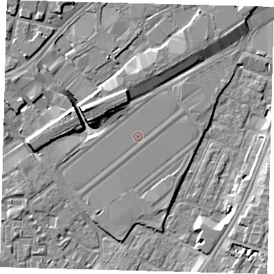 Shaded relief map of the ground around SW85HH, computed from Environment Agency LiDAR. The ground here sits at about 3 m above sea level and falls 9 m across the surrounding 800 m. Surface water reaching this point runs off ground lying to the north-east, 0.6 m higher.
