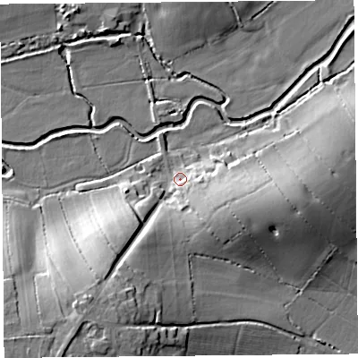 Shaded relief map of the ground around TA100AL, computed from Environment Agency LiDAR. The ground here sits at about 11 m above sea level and falls 19 m across the surrounding 800 m. Surface water reaching this point runs off ground lying to the east-south-east, 8.6 m higher.