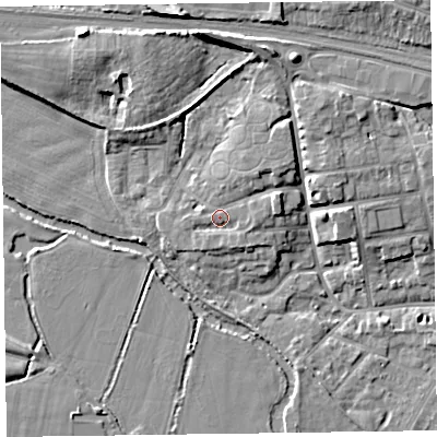 Shaded relief map of the ground around TA11EN, computed from Environment Agency LiDAR. The ground here sits at about 19 m above sea level and falls 12 m across the surrounding 800 m. Surface water reaching this point runs off ground lying to the east, 1.9 m higher.