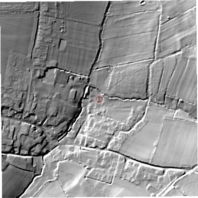 Shaded relief map of the ground around TA146SD, computed from Environment Agency LiDAR. The ground here sits at about 30 m above sea level and falls 28 m across the surrounding 800 m. Surface water reaching this point runs off ground lying to the north-east, 18.6 m higher.