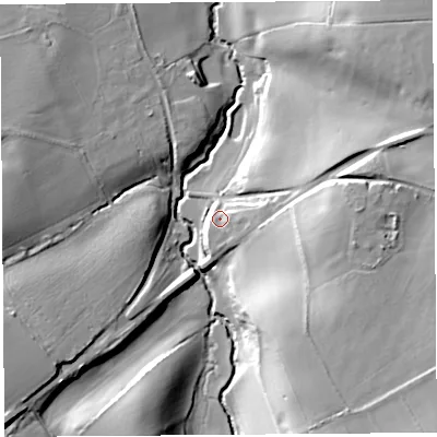 Shaded relief map of the ground around TA187NR, computed from Environment Agency LiDAR. The ground here sits at about 39 m above sea level and falls 35 m across the surrounding 800 m. Surface water reaching this point runs off ground lying to the east, 7.8 m higher.