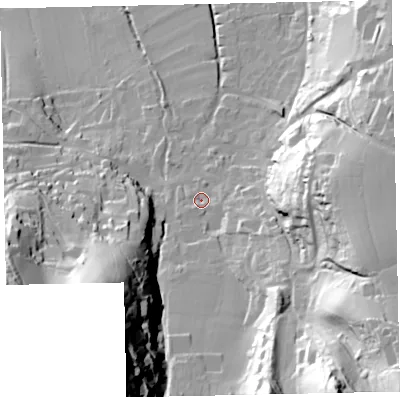 Shaded relief map of the ground around TA248LA, computed from Environment Agency LiDAR. The ground here sits at about 37 m above sea level and falls 81 m across the surrounding 800 m. Surface water reaching this point runs off ground lying to the south-south-east, 41.1 m higher.
