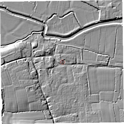 Shaded relief map of the ground around TA35JG, computed from Environment Agency LiDAR. The ground here sits at about 11 m above sea level and falls 11 m across the surrounding 800 m. Surface water reaching this point runs off ground lying to the west-south-west, 7.6 m higher.