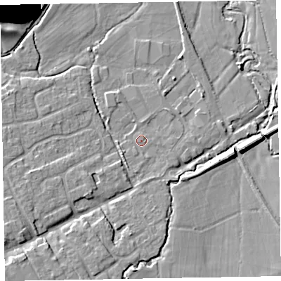 Shaded relief map of the ground around TA44TA, computed from Environment Agency LiDAR. The ground here sits at about 24 m above sea level and falls 28 m across the surrounding 800 m. Surface water reaching this point runs off ground lying to the south-west, 1.8 m higher.