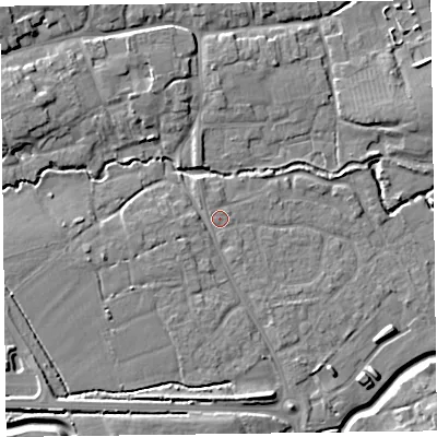 Shaded relief map of the ground around TA52JL, computed from Environment Agency LiDAR. The ground here sits at about 11 m above sea level and falls 11 m across the surrounding 800 m. Surface water reaching this point runs off ground lying to the north-west, 0.7 m higher.