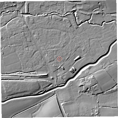 Shaded relief map of the ground around TA52LB, computed from Environment Agency LiDAR. The ground here sits at about 11 m above sea level and falls 11 m across the surrounding 800 m. Surface water reaching this point runs off ground lying to the north-west, 1.5 m higher.