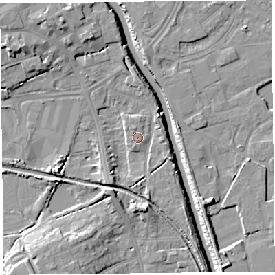 Shaded relief map of the ground around TA63PA, computed from Environment Agency LiDAR. The ground here sits at about 8 m above sea level and falls 12 m across the surrounding 800 m. Surface water reaching this point runs off ground lying to the south-south-west, 0.8 m higher.