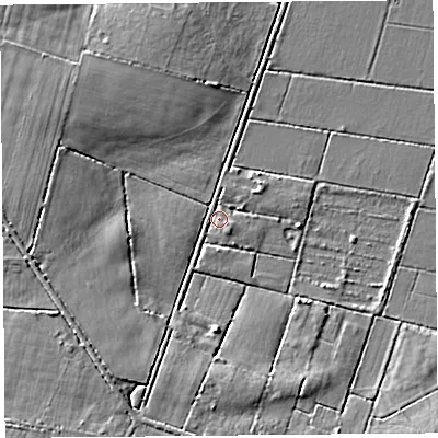 Shaded relief map of the ground around TA78NH, computed from Environment Agency LiDAR. The ground here sits at about 3 m above sea level and falls 6 m across the surrounding 800 m. Surface water reaching this point runs off ground lying to the south-west, 5.7 m higher.