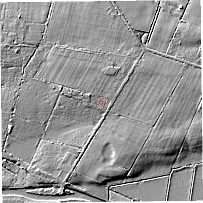Shaded relief map of the ground around TA78NU, computed from Environment Agency LiDAR. The ground here sits at about 6 m above sea level and falls 6 m across the surrounding 800 m. Surface water reaching this point runs off ground lying to the north-north-east, 1.8 m higher.