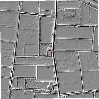 Shaded relief map of the ground around TA78NX, computed from Environment Agency LiDAR. The ground here sits at about 3 m above sea level and falls 3 m across the surrounding 800 m. Surface water reaching this point runs off ground lying to the east, 1.5 m higher.