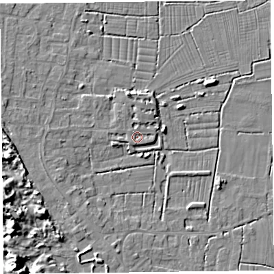 Shaded relief map of the ground around TA82FL, computed from Environment Agency LiDAR. The ground here sits at about 6 m above sea level and falls 15 m across the surrounding 800 m. Surface water reaching this point runs off ground lying to the north-west, 1.7 m higher.