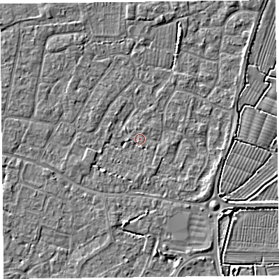 Shaded relief map of the ground around TA82TN, computed from Environment Agency LiDAR. The ground here sits at about 5 m above sea level and falls 5 m across the surrounding 800 m. Surface water reaching this point runs off ground lying to the east-south-east, 0.9 m higher.