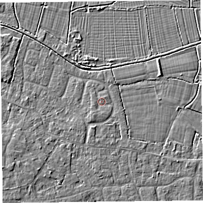 Shaded relief map of the ground around TA82UN, computed from Environment Agency LiDAR. The ground here sits at about 6 m above sea level and falls 4 m across the surrounding 800 m. Surface water reaching this point runs off ground lying to the south-south-west, 0.7 m higher.