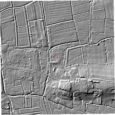 Shaded relief map of the ground around TA94PH, computed from Environment Agency LiDAR. The ground here sits at about 6 m above sea level and falls 9 m across the surrounding 800 m. Surface water reaching this point runs off ground lying to the south-west, 0.8 m higher.
