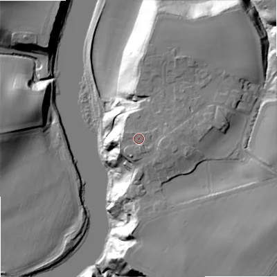 Shaded relief map of the ground around TD152XL, computed from Environment Agency LiDAR. The ground here sits at about 35 m above sea level and falls 41 m across the surrounding 800 m. Surface water reaching this point runs off ground lying to the north-west, 0.7 m higher.