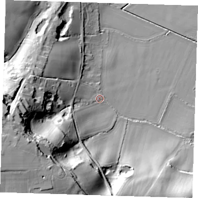 Shaded relief map of the ground around TN118EL, computed from Environment Agency LiDAR. The ground here sits at about 37 m above sea level and falls 63 m across the surrounding 800 m. Surface water reaching this point runs off ground lying to the west-south-west, 54.4 m higher.