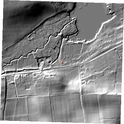 Shaded relief map of the ground around TN146ER, computed from Environment Agency LiDAR. The ground here sits at about 81 m above sea level and falls 29 m across the surrounding 800 m. Surface water reaching this point runs off ground lying to the south-south-west, 13.1 m higher.