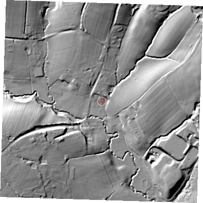 Shaded relief map of the ground around TN219ED, computed from Environment Agency LiDAR. The ground here sits at about 42 m above sea level and falls 31 m across the surrounding 800 m. Surface water reaching this point runs off ground lying to the north-east, 25.9 m higher.