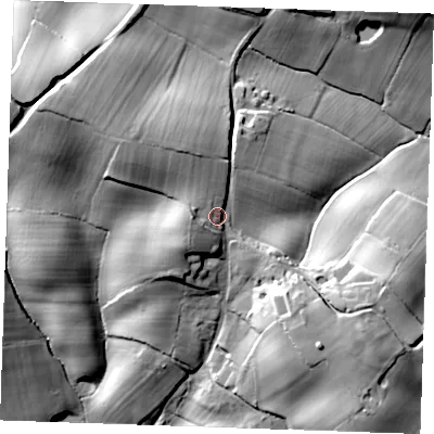 Shaded relief map of the ground around TN339HN, computed from Environment Agency LiDAR. The ground here sits at about 30 m above sea level and falls 31 m across the surrounding 800 m. Surface water reaching this point runs off ground lying to the north-north-west, 7.5 m higher.