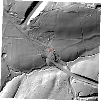 Shaded relief map of the ground around TN38JG, computed from Environment Agency LiDAR. The ground here sits at about 62 m above sea level and falls 46 m across the surrounding 800 m. Surface water reaching this point runs off ground lying to the north, 29.3 m higher.