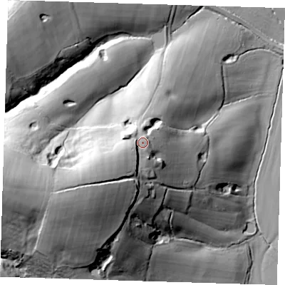 Shaded relief map of the ground around TN39TN, computed from Environment Agency LiDAR. The ground here sits at about 78 m above sea level and falls 66 m across the surrounding 800 m. Surface water reaching this point runs off ground lying to the south-west, 16.1 m higher.