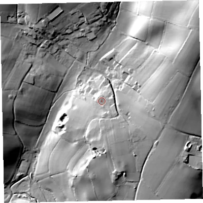 Shaded relief map of the ground around TQ130BG, computed from Environment Agency LiDAR. The ground here sits at about 98 m above sea level and falls 82 m across the surrounding 800 m. Surface water reaching this point runs off ground lying to the south-south-east, 5.2 m higher.
