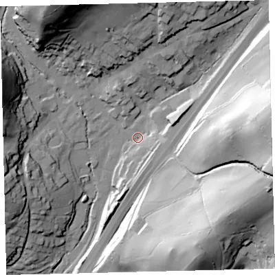 Shaded relief map of the ground around TQ137DL, computed from Environment Agency LiDAR. The ground here sits at about 71 m above sea level and falls 71 m across the surrounding 800 m. Surface water reaching this point runs off ground lying to the east, 64.6 m higher.