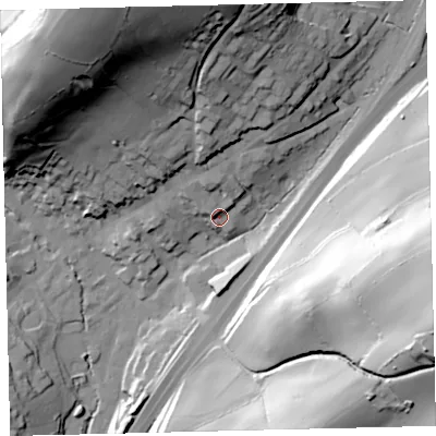 Shaded relief map of the ground around TQ137FJ, computed from Environment Agency LiDAR. The ground here sits at about 78 m above sea level and falls 85 m across the surrounding 800 m. Surface water reaching this point runs off ground lying to the north-north-west, 7.0 m higher.