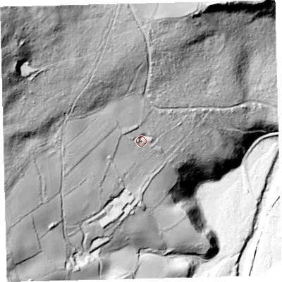 Shaded relief map of the ground around TQ137PX, computed from Environment Agency LiDAR. The ground here sits at about 160 m above sea level and falls 177 m across the surrounding 800 m. Surface water reaching this point runs off ground lying to the north-west, 111.7 m higher.