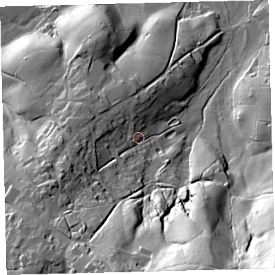 Shaded relief map of the ground around TQ138FL, computed from Environment Agency LiDAR. The ground here sits at about 165 m above sea level and falls 85 m across the surrounding 800 m. Surface water reaching this point runs off ground lying to the south, 45.0 m higher.