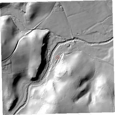 Shaded relief map of the ground around TQ138LB, computed from Environment Agency LiDAR. The ground here sits at about 139 m above sea level and falls 55 m across the surrounding 800 m. Surface water reaching this point runs off ground lying to the south-east, 31.7 m higher.