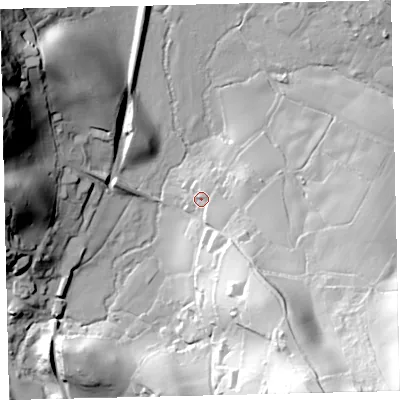 Shaded relief map of the ground around TQ139TW, computed from Environment Agency LiDAR. The ground here sits at about 89 m above sea level and falls 77 m across the surrounding 800 m. Surface water reaching this point runs off ground lying to the south-east, 12.9 m higher.