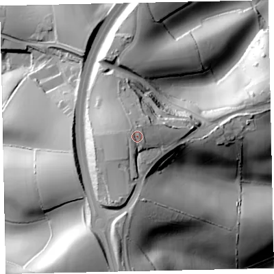 Shaded relief map of the ground around TQ31SX, computed from Environment Agency LiDAR. The ground here sits at about 149 m above sea level and falls 79 m across the surrounding 800 m. Surface water reaching this point runs off ground lying to the west-south-west, 4.6 m higher.