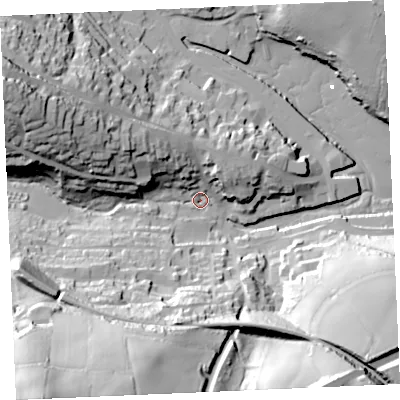 Shaded relief map of the ground around TR108JS, computed from Environment Agency LiDAR. The ground here sits at about 3 m above sea level and falls 84 m across the surrounding 800 m. Surface water reaching this point runs off ground lying to the south-west, 80.2 m higher.