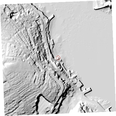 Shaded relief map of the ground around TR112UJ, computed from Environment Agency LiDAR. The ground here sits at about 3 m above sea level and falls 72 m across the surrounding 800 m. Surface water reaching this point runs off ground lying to the south-south-west, 20.8 m higher.