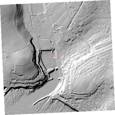 Shaded relief map of the ground around TR139JD, computed from Environment Agency LiDAR. The ground here sits at about 6 m above sea level and falls 59 m across the surrounding 800 m. Surface water reaching this point runs off ground lying to the east-south-east, 54.9 m higher.